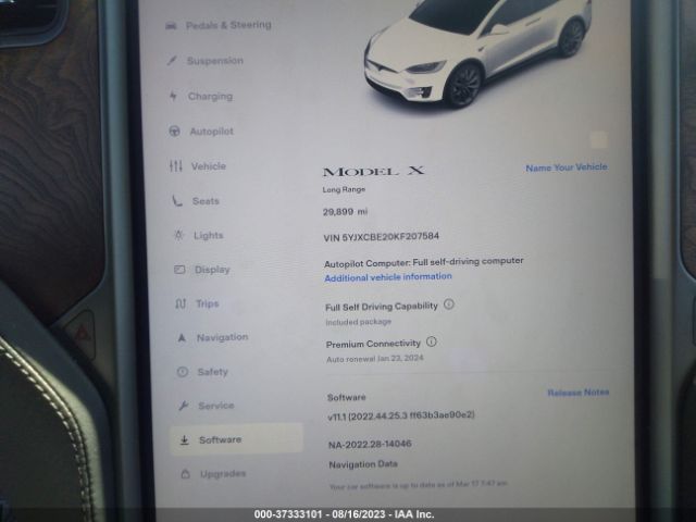 5YJXCBE20KF207584 Tesla MODEL X