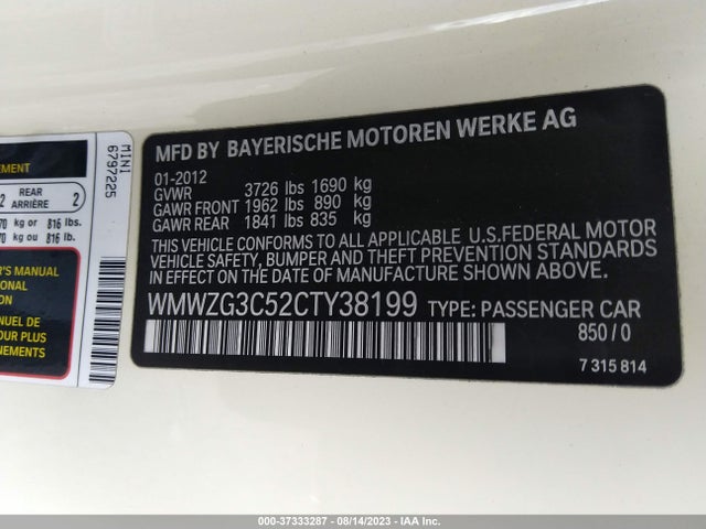2012 MINI COOPER CLUBMAN WMWZG3C52CTY38199 Photo 8