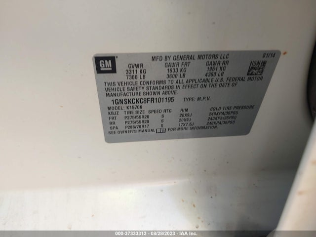 Chevrolet Tahoe Ltz 2015 1GNSKCKC8FR101195 Image 15