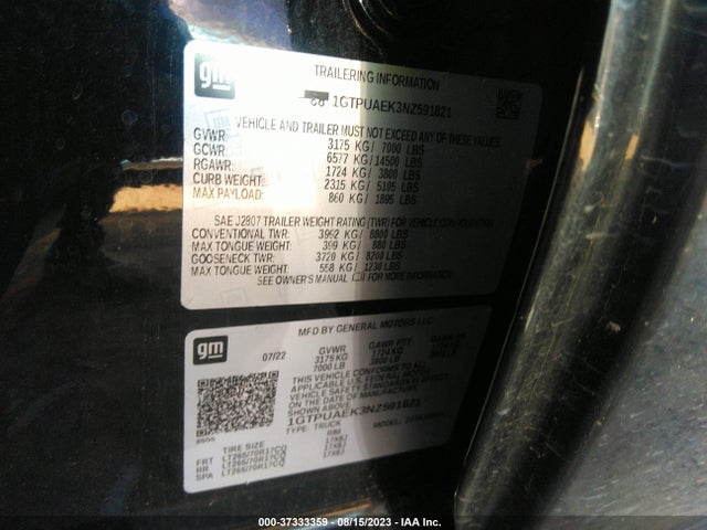 GMC Sierra 1500 Pro 2022 1GTPUAEK3NZ591821 Image 9