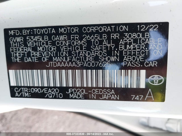 Toyota Mirai Xle/limited 2023 JTDAAAAA3PA007625 Image 9