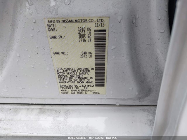 2013 NISSAN ALTIMA 2.5 S VIN: 1N4AL3AP7DC182962