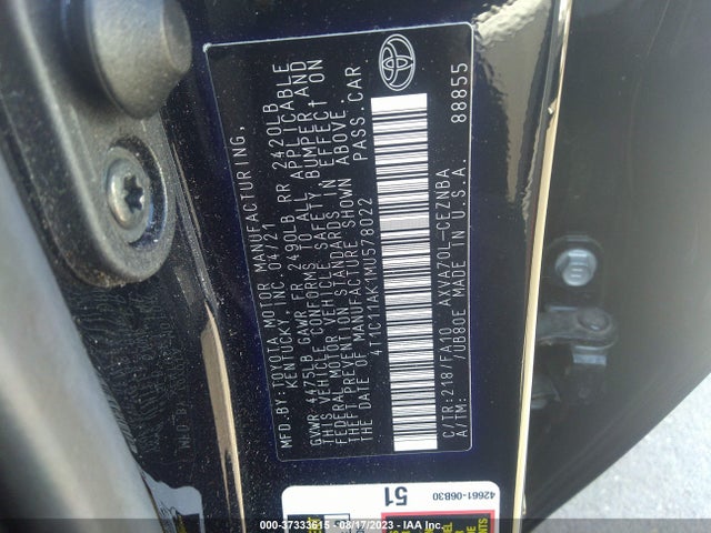 Toyota CAMRY LE 2021 4T1C11AK1MU578022 Image 15