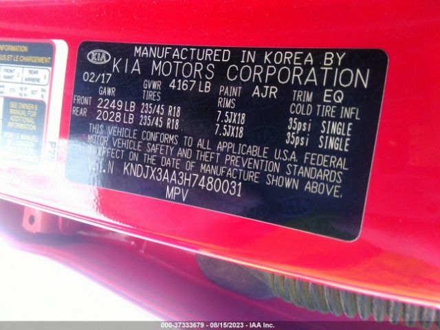 KNDJX3AA3H7480031 KIA Soul !