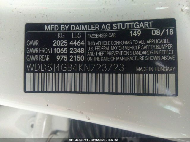 WDDSJ4GB4KN723723 Mercedes-Benz CLA