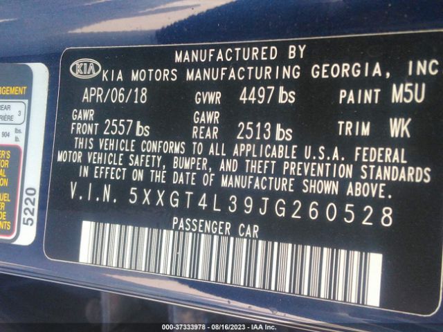 5XXGT4L39JG260528 KIA Optima Lx