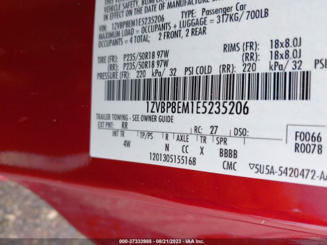 1ZVBP8EM1E5235206 Ford Mustang V6