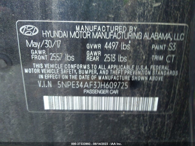 Hyundai SONATA SEL 2018 5NPE34AF3JH609725 Image 9