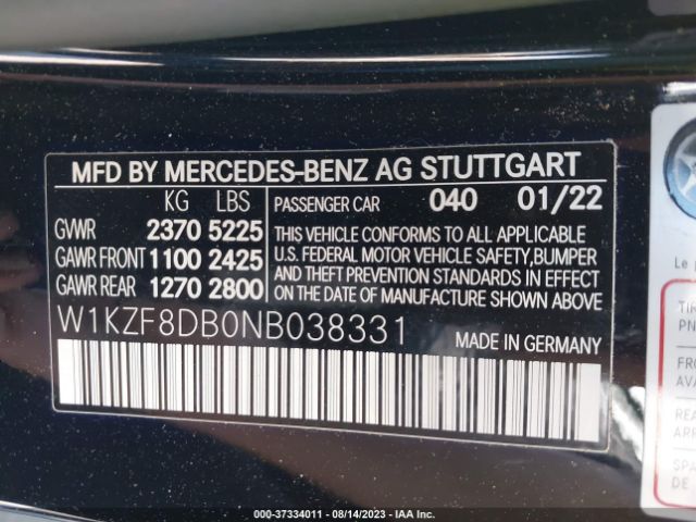 W1KZF8DB0NB038331 Mercedes-Benz E 350