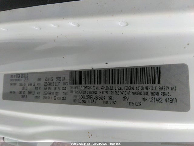 2020 JEEP WRANGLER UNLIMITED SAHARA VIN: 1C4HJXEN2LW209464