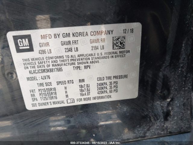 KL4CJCSM3KB817685 Buick Encore Essence