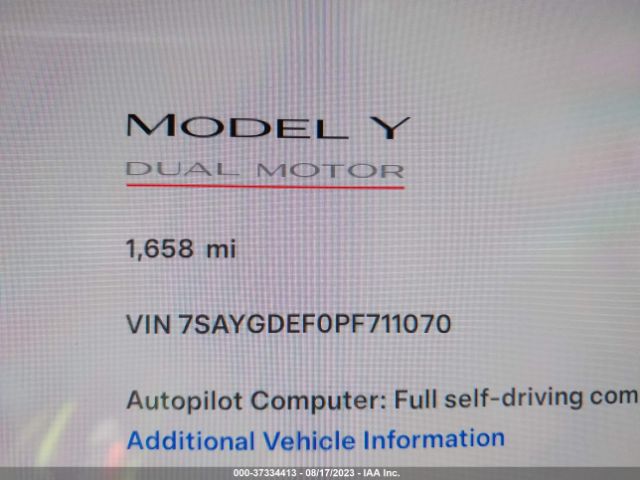 7SAYGDEF0PF711070 Tesla Model Y Performance