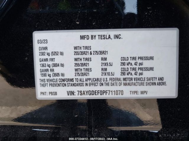 7SAYGDEF0PF711070 Tesla Model Y Performance