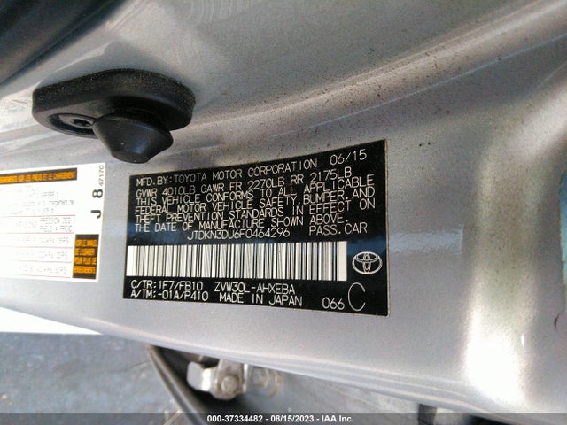 Toyota Prius Four 2015 JTDKN3DU6F0464296 Image 9