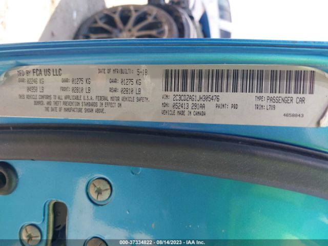 2C3CDZAG1JH305476 Dodge Challenger Sxt
