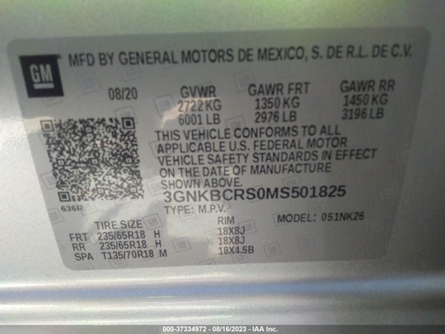Chevrolet Blazer Lt 2021 3GNKBCRS0MS501825 Image 9