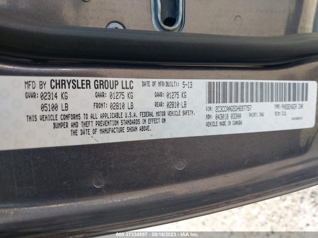 2013 CHRYSLER 300 VIN: 2C3CCAAG5DH697757