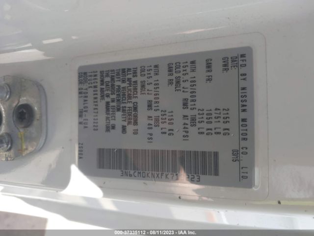 3N6CM0KNXFK713223 Nissan Nv200 S/sv