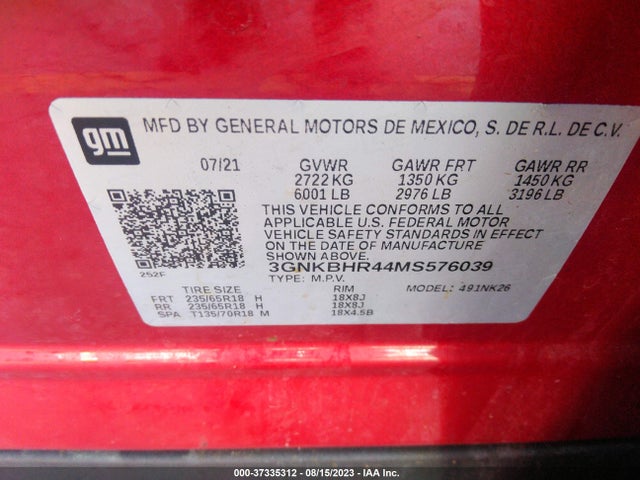 Chevrolet Blazer Lt 2021 3GNKBHR44MS576039 Image 9