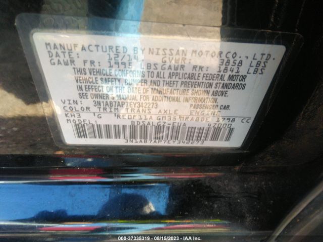 3N1AB7AP7EY342273 Nissan SENTRA SL