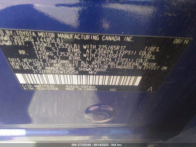 Toyota RAV4 LE 2014 2T3ZFREV2EW125258 Image 9