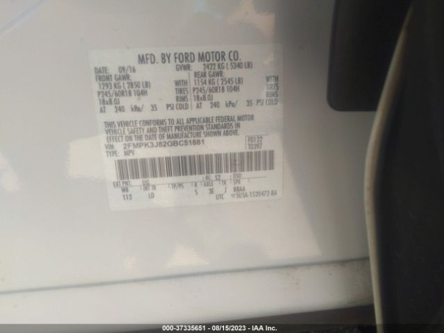 2FMPK3J82GBC51881 Ford EDGE SEL