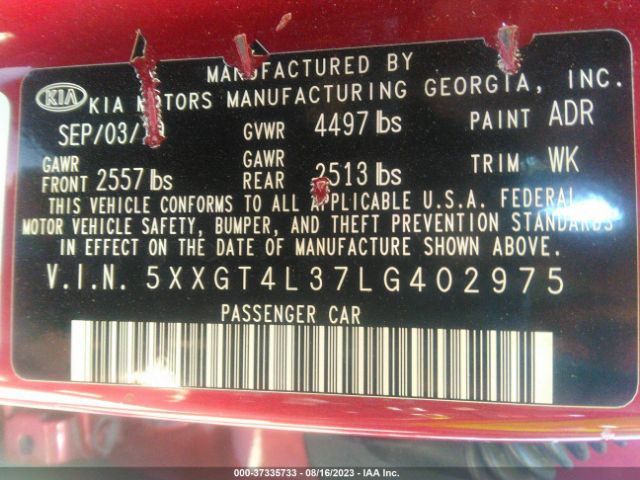 5XXGT4L37LG402975 KIA Optima S