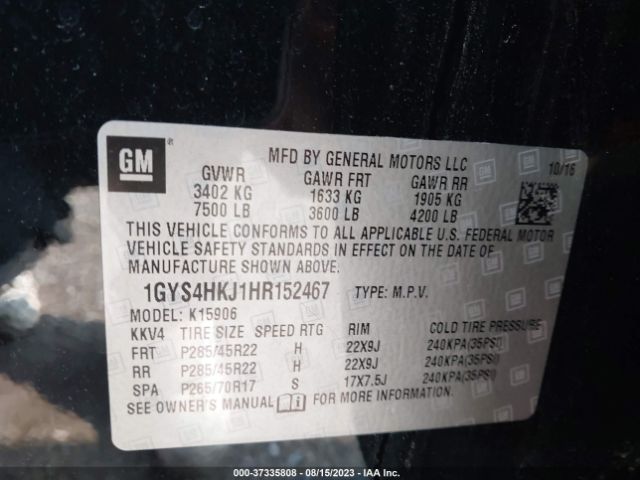 1GYS4HKJ1HR152467 Cadillac Escalade Esv Luxury