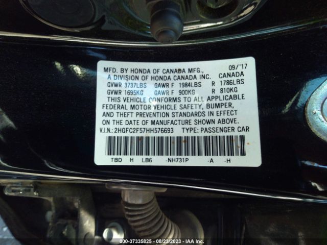 2HGFC2F57HH576693 Honda Civic Sedan Lx