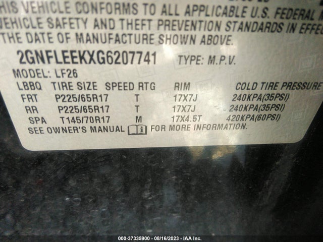 Chevrolet EQUINOX LS 2016 2GNFLEEKXG6207741 Image 9