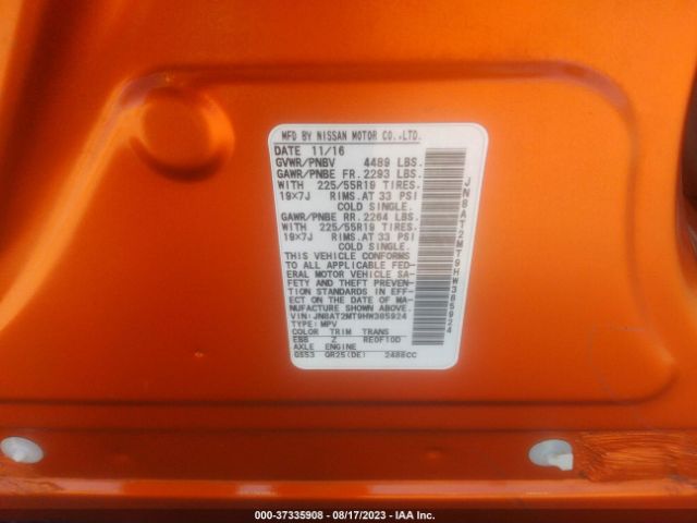 JN8AT2MT9HW385924 Nissan Rogue Sl
