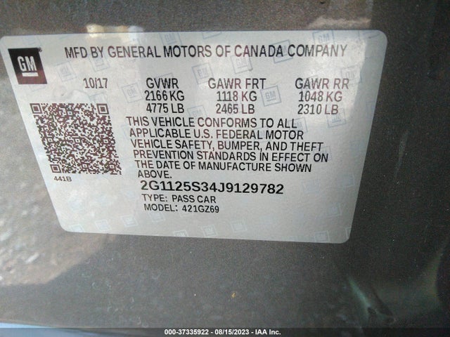 Chevrolet Impala Premier 2018 2G1125S34J9129782 Image 9