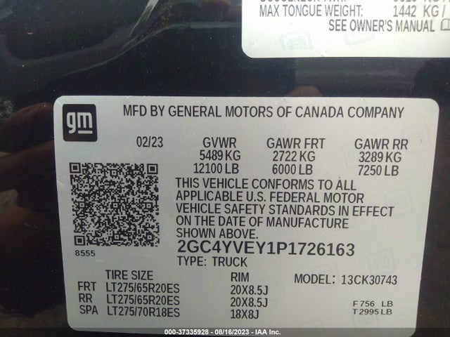 2023 Chevrolet Silverado 3500, VIN: 2GC4YVEY1P1726163