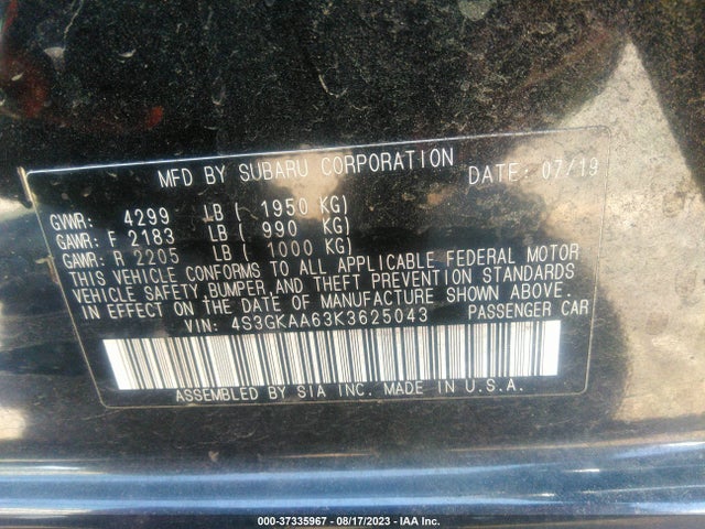 4S3GKAA63K3625043 Subaru Impreza