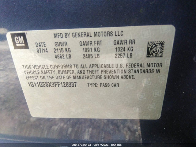 Chevrolet MALIBU LTZ 2015 1G11G5SX9FF128937 Image 16