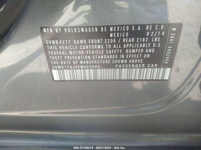 3VWD17AJ6EM420944 Volkswagen Jetta Sedan Se