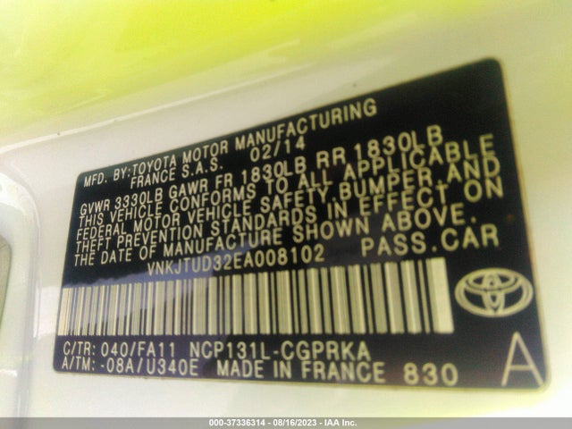 Toyota Yaris L/le 2014 VNKJTUD32EA008102 Image 11
