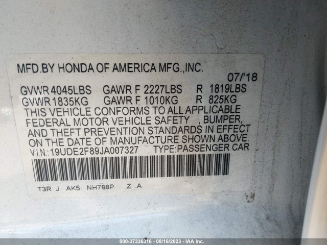 19UDE2F89JA007327 Acura Ilx W/premium