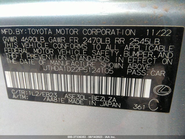 JTHDA1D22P5124105 Lexus Is Is 300