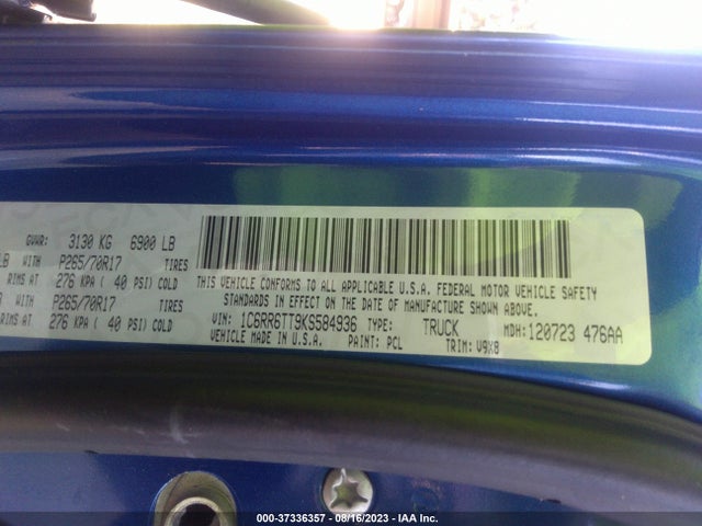 1C6RR6TT9KS584936 RAM 1500 Classic Slt