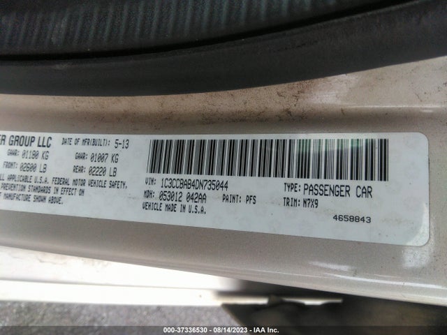 2013 CHRYSLER 200 LX VIN: 1C3CCBAB4DN735044