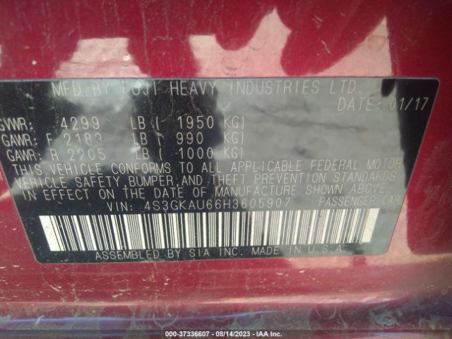 4S3GKAU66H3605907 Subaru Impreza Limited