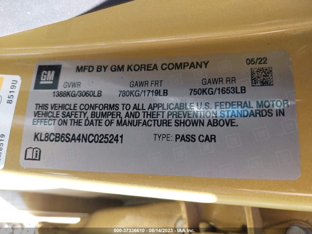 Chevrolet SPARK LS 2022 KL8CB6SA4NC025241 Image 9