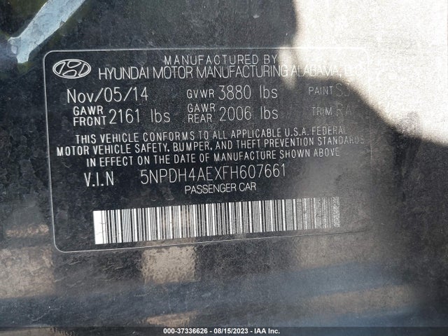 Hyundai ELANTRA SE 2015 5NPDH4AEXFH607661 Image 15
