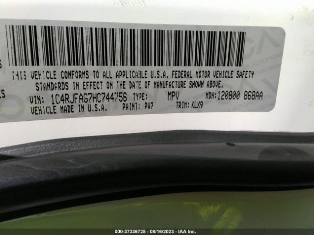1C4RJFAG7HC744756 Jeep Grand Cherokee Altitude