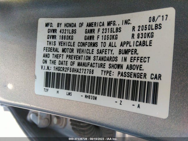 Honda k24w1 2017 1HGCR2F58HA272756 Image 28