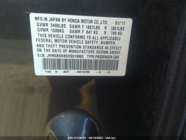JHMGK5H8XHS019962 Honda Fit Ex-l