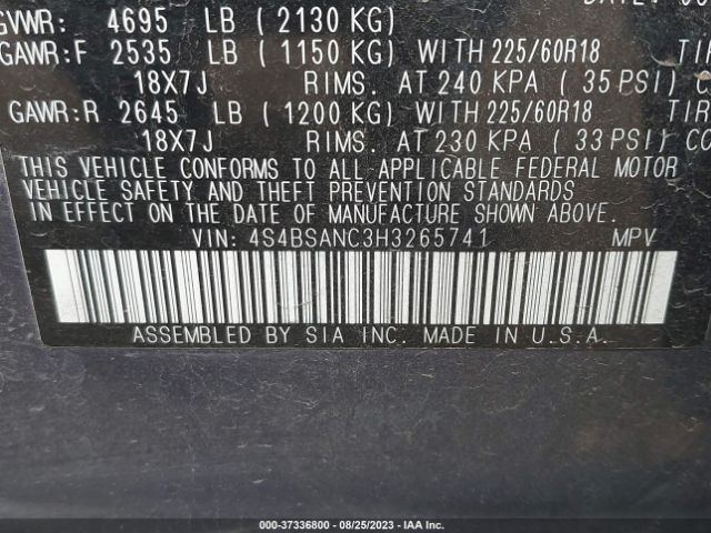 4S4BSANC3H3265741 Subaru Outback Limited