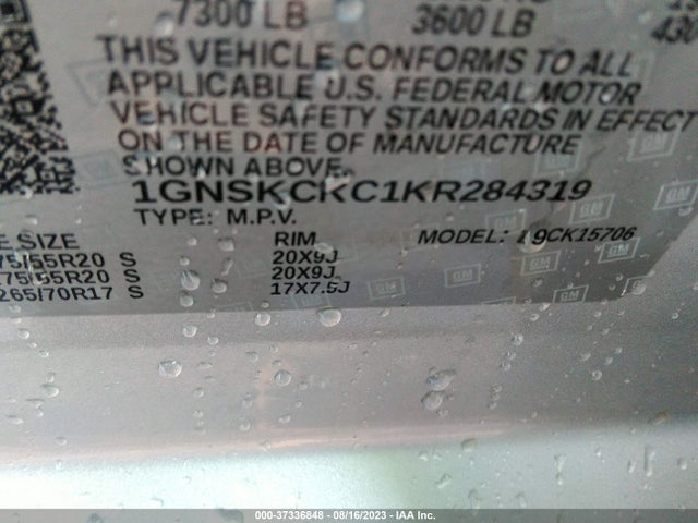 Chevrolet Tahoe Premier 2019 1GNSKCKC1KR284319 Image 9