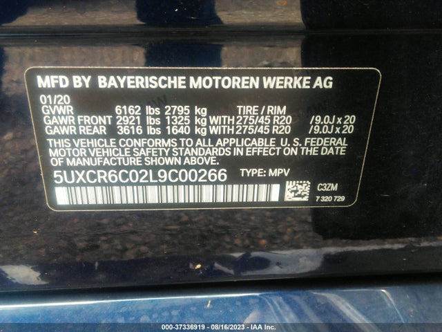 BMW X5 Xdrive40i 2020 аукцион фото